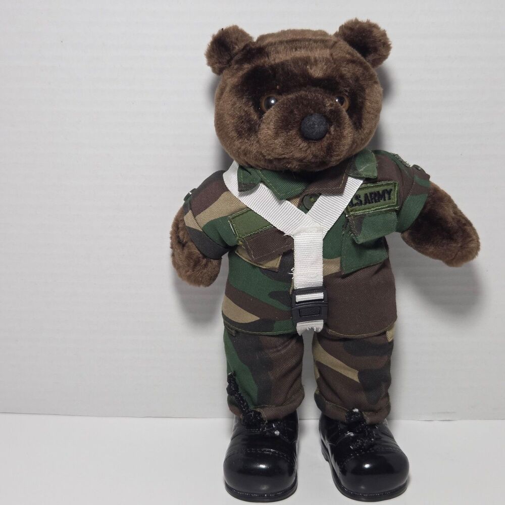Vintage Bear Forces of America U.S. Army Airborne Teddy Bear Plush Camo 10”